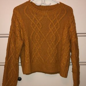 Mustard yellow knit sweater